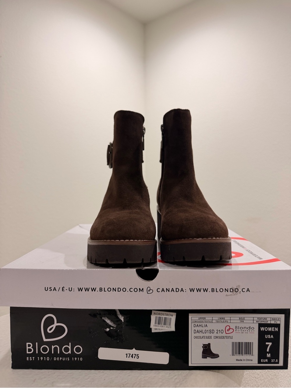 Blondo Dahlia Chocolate Brown Suede Ankle Booties